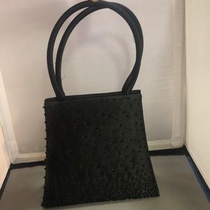 Small Black Evening Beaded Purse